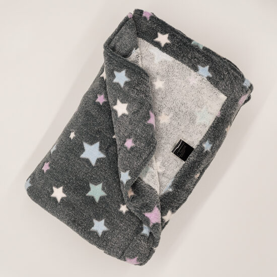 Fleece blanket - Stars on a grey background